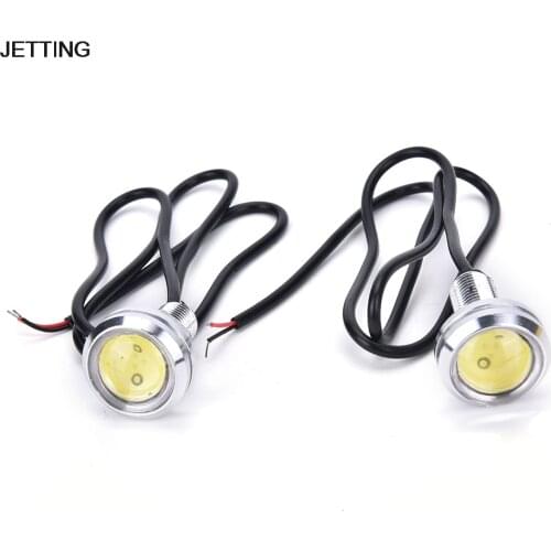 JETTING 2pcs/lot 23mm 10W 12V LED Eagle Eye White Daytime Running DRL Light Tail Car Auto Wholesale