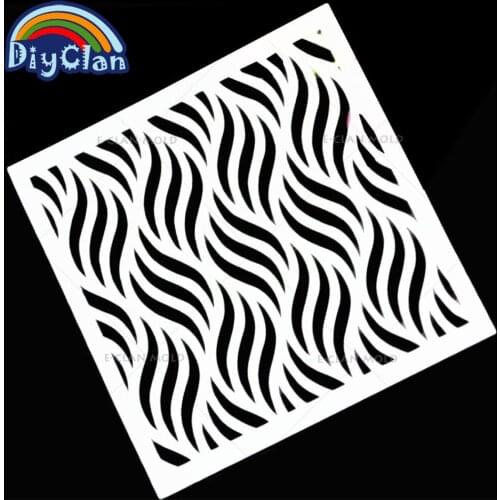 13x13cm Wave Shape Cake DIY Decorating Stencil Fondant Pattern Printing Spray Template Design Modeling Mold P0030