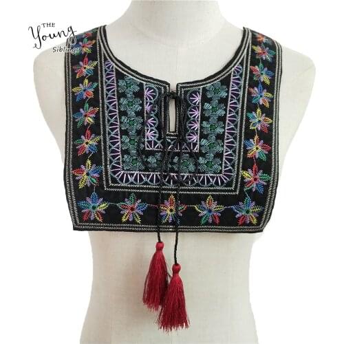 New arrive Ethnic style Embroidery Lace Applique Lace Neckline Sewing Fabric DIY Clothing Accessories Scrapbooking decoration