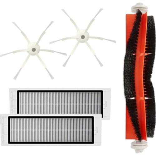 2Pcs 6-Arms Side Brushes+1Pc Main Brush+2Pcs Hepa Filters for XIAOMI Vacuum 2 Roborock S50 Robot Vacuum Cleaner Parts