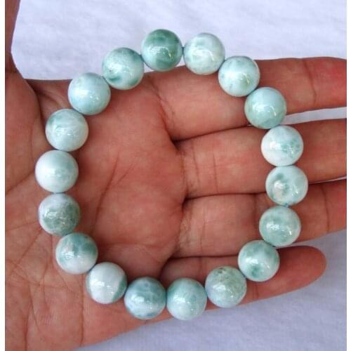 Free Shipping Natural Larimar Round 11.5mm Beads Bracelet Women Jewelry Accessories Weddings Parties Birthday Gift