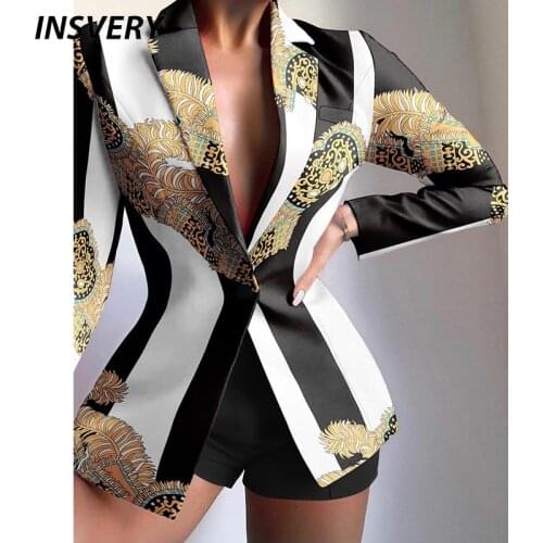 Fashion Two Piece Set Women Turn Down Collar Long Sleeve Jacket Shorts Set Sexy Women Outfits Button Design Autumn Women Sets