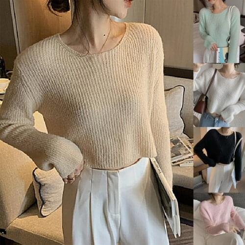 Korean Style Womens Autumn Spring Sweaters Thin Solid Hollow Out Knitted Jumpers Female o Neck Casual Pullovers Ladies Tops