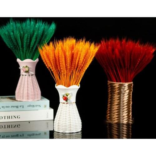 100Pc Natural Wheat Ears Dried Flowers For Garden Decoration Wheat Bouquet Photography Props Flower Arrangement Mall Basket Gift