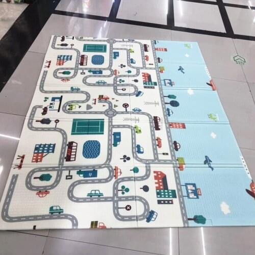 200*150*0.5cm Reversible Baby Play Mat Double-Sided Crawling Mat Foldable Waterproof Portable Soft Floor Toddlers Infants Carpet