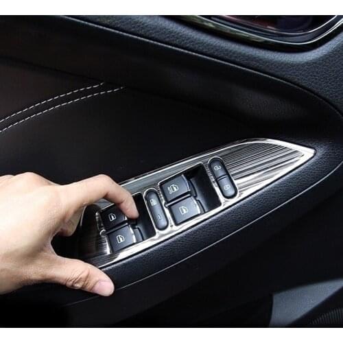 4Pcs for DFM DFSK 580 Glass Lift Switch Panel Inner door handle Door stereo Decorative frame Stainless steel