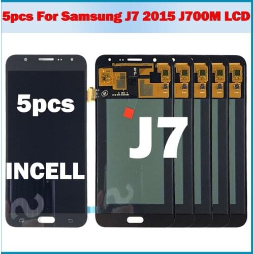 5 Piece/Lot Incell LCD For Samsung Galaxy J7 2015 J700 J700M J700T J700K J700F LCD Display Touch Screen Digitizer Adjust LCD