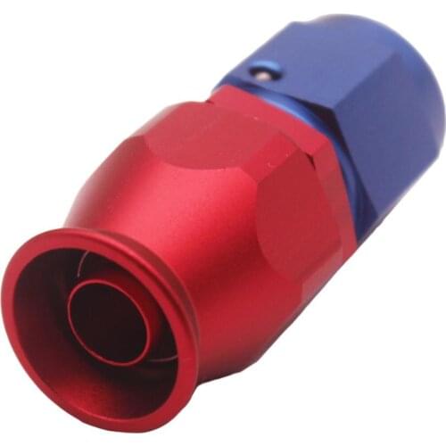 AN6 Braided Hose Fitting for PTFE Teflon Hose (Red & Blue) Straight
