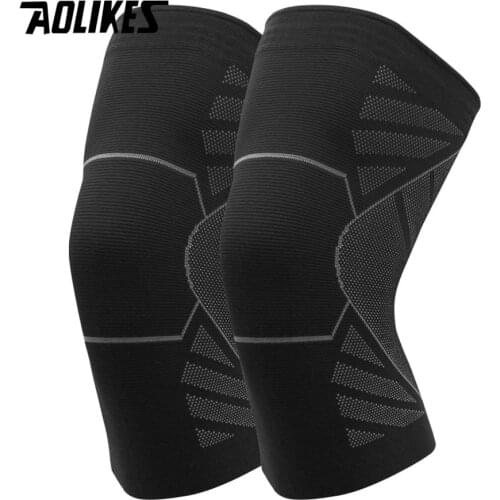 AOLIKES 1 Pair Nylon Elastic Sports Knee Pads Breathable Support Knee Brace Running Fitness Hiking Cycling Knee Protector