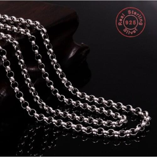 Bebe Kitty Wholesale New Fashion Simple O-Shaped 100% REAL 925 Sterling Silver Necklace Chain Top Quality Women Men Jewelry Gift