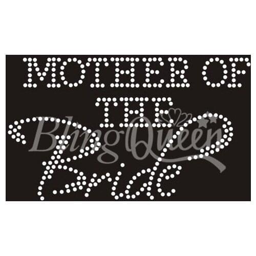 BlingQueen 25PCS/LOT Iron on Bling Rhinestone Transfer Mother of The Bride Design