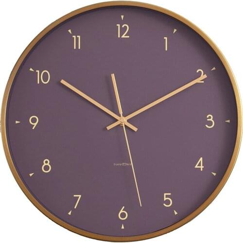 Purple Large Wall Clock Modern Design Mute Clock Digital Living Room Decor House Decoration Wall Watches Home Kids Rooms Gift