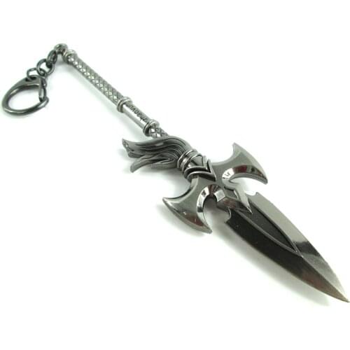 Bsarai Warring Kingdoms Commando The Seneschal of Demacia Xin Zhao 14cm/5.5'' Lance Model Toy Key Chain/Ring