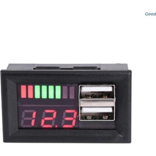 12V Digital Motorcycle Voltmeter Voltage Battery Panel Meter w USB 5V Output