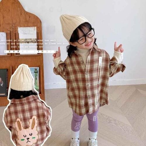 Girls Babys Kids Blouse Jacket Outwear 2021 Plaid Spring Autumn Top Long Sleeve Shirts Cotton Princess Childrens Clothing