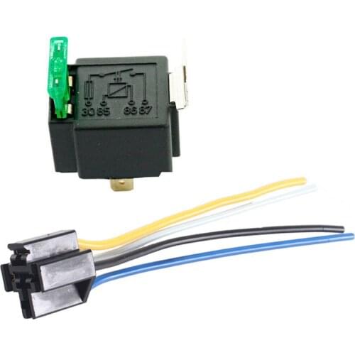 EE support 12V 30A Heavy Duty Relay 4Pin Fuse Fused On/Off SPST Plug Automotive Car Styling
