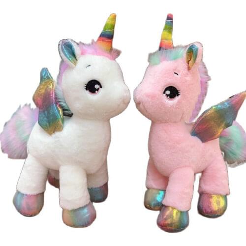Fantastic Glow Wings Unicorn plush toy Flying Wings Fairy Tale Unicornio Stuffed toys for Children Xmas Decor Gift