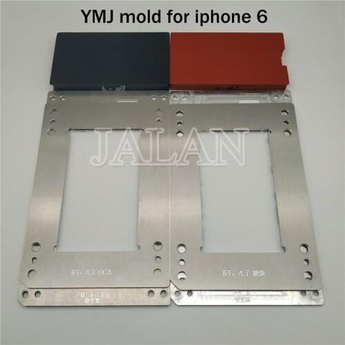 Ymj laminating machine use mold for iphone 6 digitizer lcd display glass with frame oca polarized sticker laminating mold