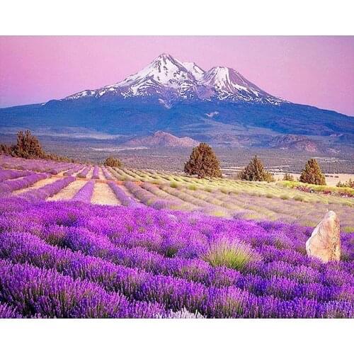 GATYZTORY Frame Diy Painting By Numbers Lavender Landscape Paint By Number Handpainted Wall Decor Frame Gift