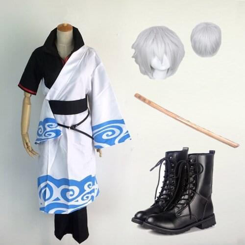 Gin Tama GinTama Gintoki Sakata Cosplay Costume Clothes full set With Sword