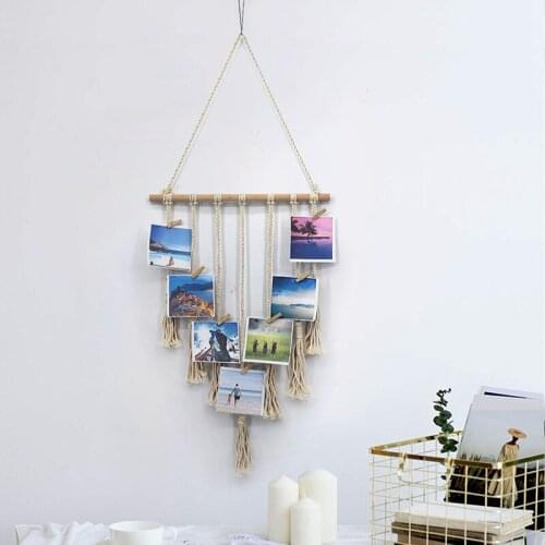 Pure Cotton Thread Tapestry Tassel Decorative Hanging Photo Display Macrame Wall Tapestry Woven Wall Hanging Chic Room Tapestry