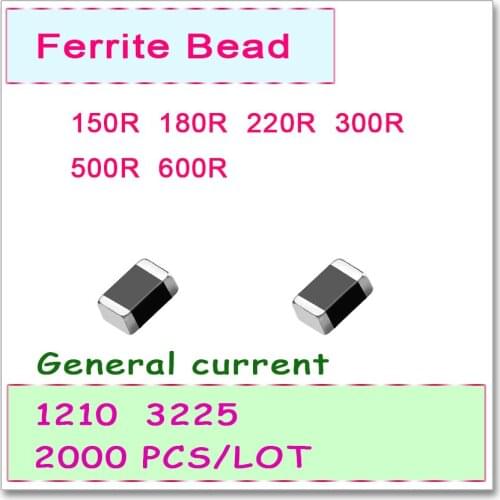 JASNPROSMA 1210/3225 100MHZ 2000PCS General current SMD Ferrite Bead 150R 180R 220R 300R 500R 600R 25% SMD OHM New High quality