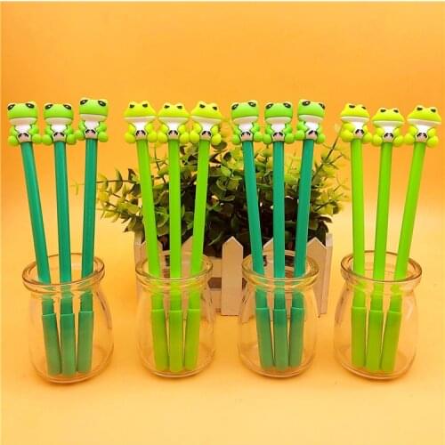 Jonvon Satone 24 Pcs Cute Cartoon Travel Neutral Frog Pen Creative Silicone Style Pen Student Stationery Kawaii School Supplies