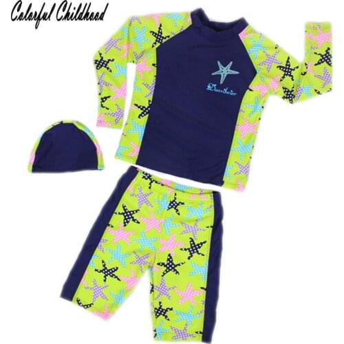 Toddler Boys 3pcs Set Long Sleeve Swimsuit Kids Fashion Outfits Summer Bathsuit Children Clothes Boy Clothing Sets for 2-10t