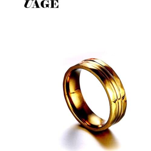 UAGE 316L Stainless Steel Rings Smooth Simple Wedding Couples Rings for women man Gift high quality ring jewelry for engagement