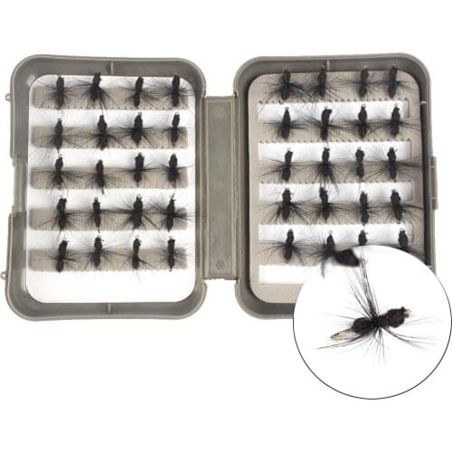 40 Pieces of Black Ant Fly Lure Bait Insect Fish Hook Bionic Hook Fly Fishing Gear Set