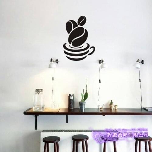 Coffee Shop Cup Sticker Decal Cafe Poster Vinyl Art Wall Decals Pegatina Decor Mural Coffee Sticker