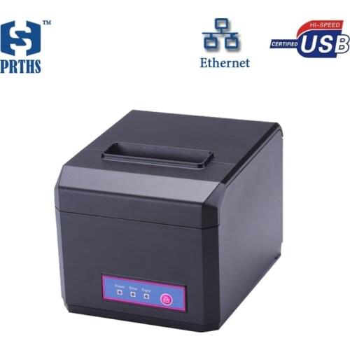 China price pos 80 printer thermal driver with usb+lan port desktop printer cutter support 1D 2D bar code printing used in store