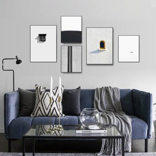 Nordic Minimalist Modern Simple Black White Fashion Decorative Style Canvas Printing Wall Art Picture Home Decor For Living Room