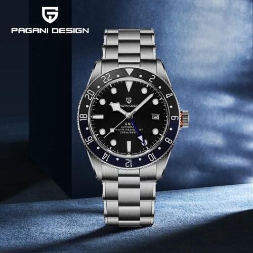 2021 New PAGANI DESIGN BB58 GMT Mechanical Automatic Watch For Men Brand Luxury Stainless Steel Casual Fashion Relogio Masculino