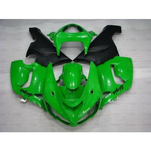 For 636 ZX-6r 2005 - 2006 Fairings for Kawasaki ZX6r 2006 Green Black Fairing for Kawasaki ZX6r 06 Full Body Kits Unpainted