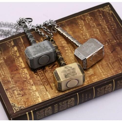 Wholesale Norse Bear Hammer Pendant Dark World Necklace Classic Movie Exquisite Alloy Pendant Necklace Factory Wholesale