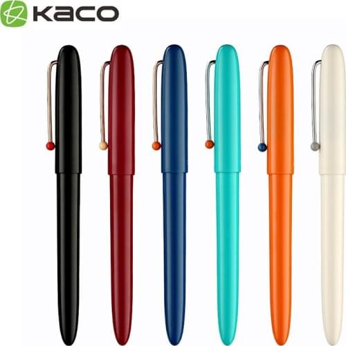 Original Kaco Retro Fountain Pen EF Hooded Nib Smooth Writing Exchangeable Ink Cartridge Classic Colorful Gift Set Package