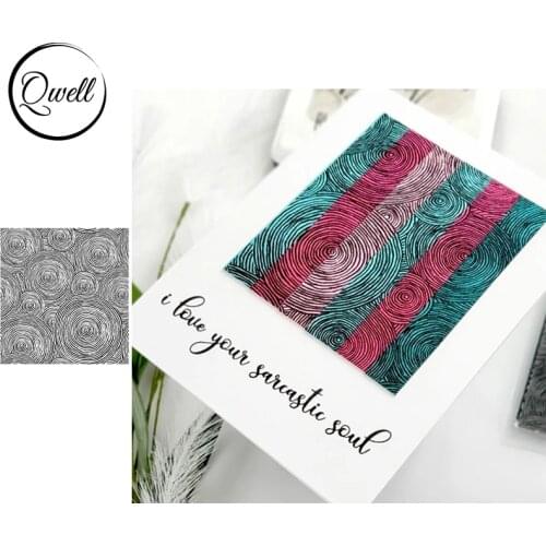 QWELL Swirls Annual Ring Background Clear Transparent Stamps For Craft Paper Cards DIY Scrapbooking Making Template 2020