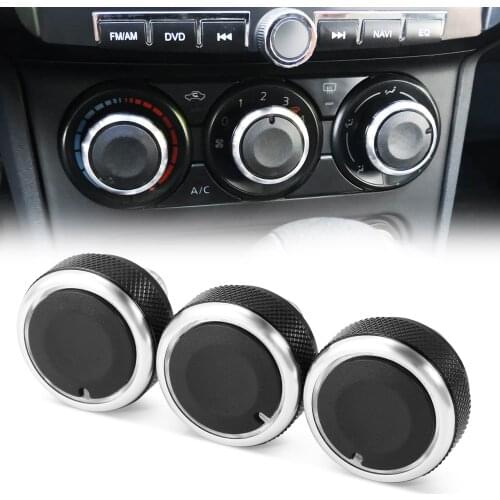 For Nissan Qashqai 2012 Aluminum Alloy Air Conditioning Knob 3pcs/set AC Knob Heat Control Switch Button Knob Car Styling