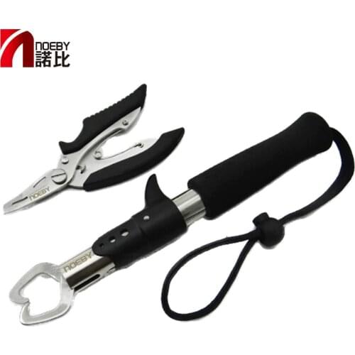 NOEBY Stainless Steel fishing grip and pliers fishing cutting pliers Fish Control Grip Gripper Lure Multifunctional Plier Hook