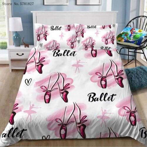 Ballet Girl Bedding Set 2/3 Pieces Like Dancing Woman Duvet Cover Single Queen King Bed Quilt Cover For Kids Adult Bed Cover Set