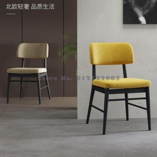 Nordic chair backrest home simple modern dining table stool light luxury fabric dining chair ins net red makeup chair