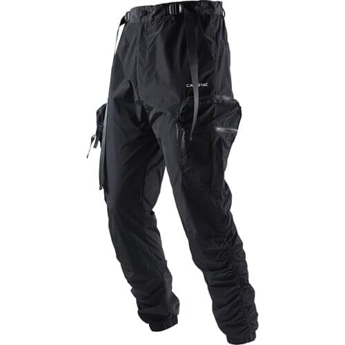 Tactical cargo-pants wide side pockets waist adjustment water resist catsstac techwear ninjawear streetwear