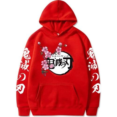 Demon Slayer Hoodies Japanese Anime Character Print Sweatshirts Loose Oversized Women Men Casual Solid Streetwear Sweater 2021
