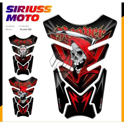 Universal 3D Motorcycle Tank Pad Gel Protector Sticker Death Grim Reaper Tankpad Case for Honda Suzuki Kawasaki Yamaha R1 R6