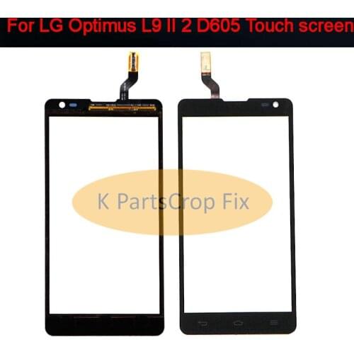 High Quality 4.7" For LG Optimus L9 II 2 D605 B0567 Touch Screen Digitizer Sensor Outer Glass Lens Panel Black White+Tracking