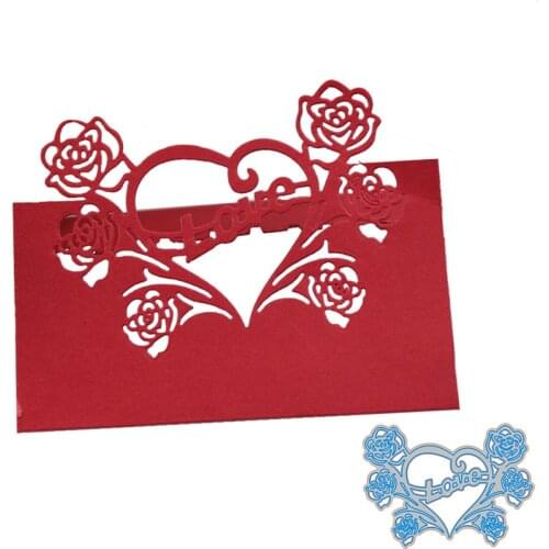 WYSE Love Heart Metal Cutting Dies Cut Rose flower Die Scrapbooking for DIY 3D Mother Day Card Making Decoration Craft Supplies