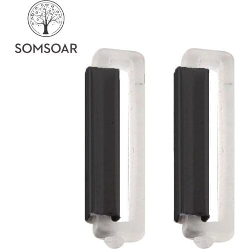 Somsoar Jewelry Black Rubber Stops preventer fit 10mm wide Black Mesh Bracelet /Necklace can choose quantity