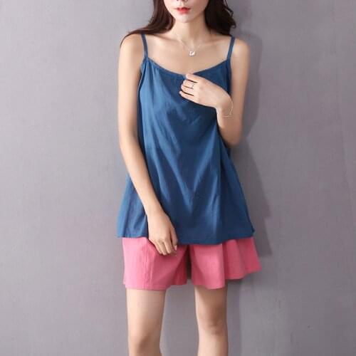 Women Summer Solid Color Cotton Camis Female Casual Sleeveless Tops Ladies 2020 Camis Tanktops