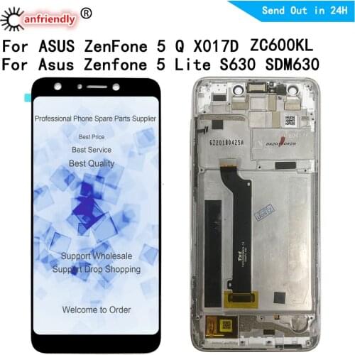For ASUS Zenfone 5 Lite 5Q ZC600KL X017DA S630 SDM630 LCD Display+Touch Screen Digitizer Assembly Phone Replacement Panel Glass